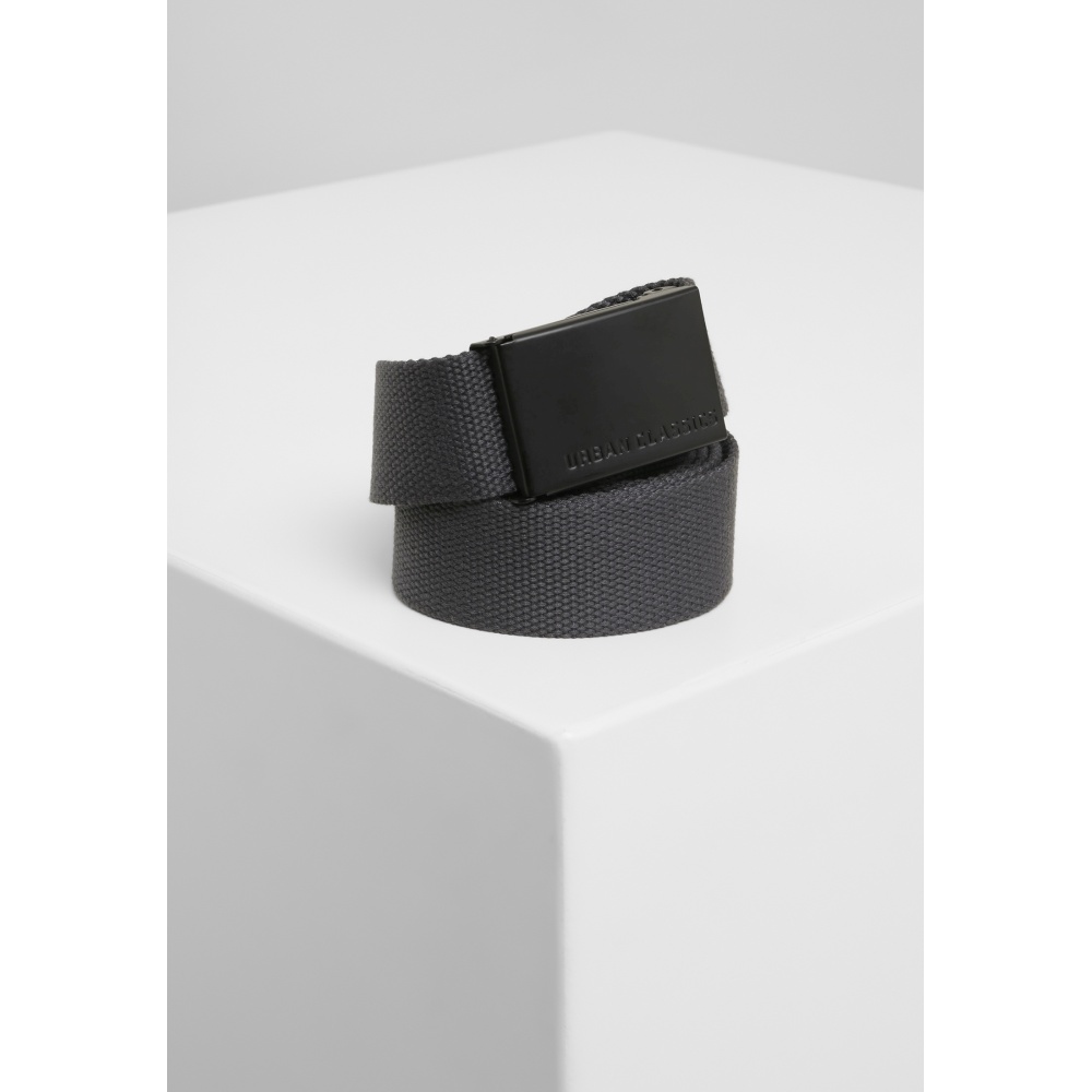 Urban Classics - Canvas Belts charcoal/black one size Canvas riem - Grijs/Zwart